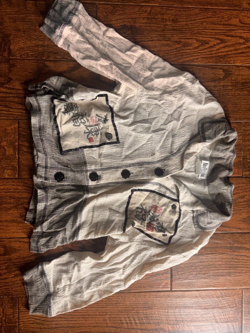 Nina Piccalino Cream Textured Jacket with Black Trim